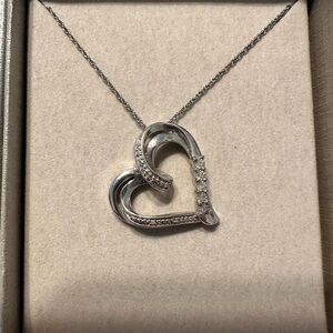 Zales heart necklace. Silver. Not gold.